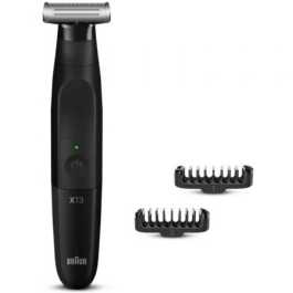 Braun XT3100 BK V2 Recortadora Híbrida Serie X 3 en 1 Cara y Cuerpo - Lámina 4D, Resistente al Agua, 3 Peines, Inalámbrica