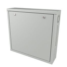 Lanview Armario Rack 19 pulgadas 1U para Grabador DVR NVR Videovigilancia Montaje Pared Slim Seguridad Doble Cerradura VESA Gris