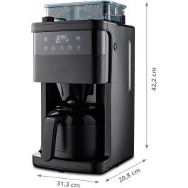 Medion MED4061275225976 Cafetera Digital con Molinillo y Filtro Aislado 1000W 1.0L Negra
