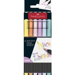 Faber-Castell Rotuladores Black Edition Punta de Pincel Pastel, Tinta Comestible, Caja 6 Unidades Colores Surtidos Precio: 4.79000038. SKU: B13TMLSSYE