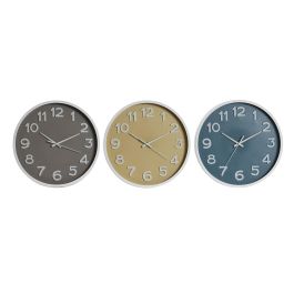 Reloj Pared Urban DKD Home Decor Azul Mostaza 4 x 30 x 30 cm (3 Unidades)