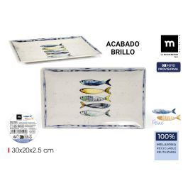 La Mediterrane Bandeja de melamina Brillo Peixe 30 x 20 x 2.5 cm (12 Unidades)