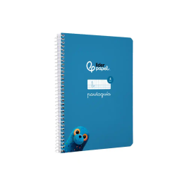 Liderpapel Cuaderno Espiral A5 Pautaguía Tapa Blanda 40 Hojas 75gr Cuadro Pautado 4mm Color Azul