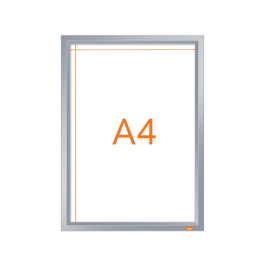 Nobo Marco Porta Anuncios Impression Pro DIN A4, Marco de Clip Aluminio, 235x13x325 mm