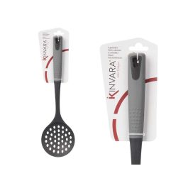 Kinvara Espumadera de Cocina Plástico TPR/PBT Gris/Negro 10x35x2 cm – Utensilio Resistente y Práctico para tu Cocina (24 Unidades)