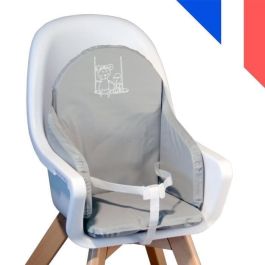 Looping Cojín de Confort y Soporte para Silla Alta de Bebé, PVC Sin Ftalatos, Lavable, Gris Perla, Para Niños 6-15 kg
