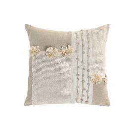 DKD Home Decor Cojín Boho de Algodón Beige 45x45 cm - Pack de 2 Unidades Hecho a Mano con Cremallera Precio: 28.88999993. SKU: B12WCM23LE