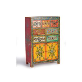 Giner y Colomer Cómoda de Madera de Mango Pintada a Mano Multicolor 7 Cajones Precio: 1064.7879. SKU: B1CYP39J42
