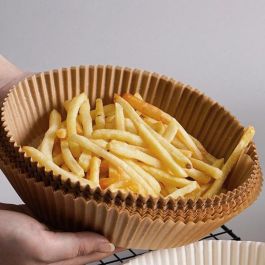 Algon Set de 20 Bases de Papel para Airfryer Rojo 20 x 20 cm (24 Unidades)