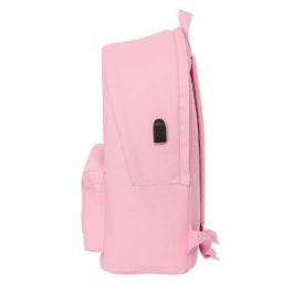 Safta Mochila Doble para Portátil 15,6" + USB Real Madrid Chica Rosa 31x44x18 cm