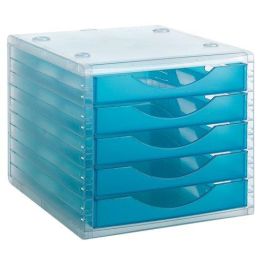 Modulo 5 Cajones Archivotec Traslucido Cristal/Azul Mar Precio: 39.49999988. SKU: S8401208