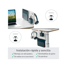 Leitz Organizador de Escritorio Ergo, Negro, Soporte para Portátil, 420x250 mm