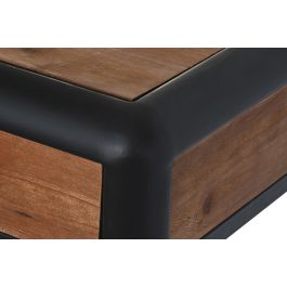 DKD Home Decor Mesa de Comedor Loft Marrón Oscuro Gris Oscuro Abeto y Metal 160x80x79 cm