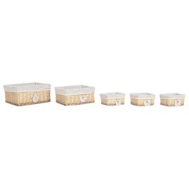 DKD Home Decor Cesta Boho Natural Mimbre/Poliéster 38 x 22 x 48 cm Set de 5 (2 Unidades) Precio: 92.50000001. SKU: B1HT3A7FAP