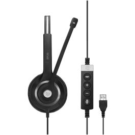 EPOS SC 230 USB MS II Auriculares con cable Microsoft Teams, mono, optimizado para UC, micrófono con cancelación de ruido, negro