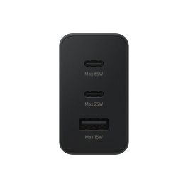 Samsung EP-T6530NBEGEU Cargador de Pared 65W Triple Puerto para Carga Rápida con 2x USB-C y 1x USB-A Negro