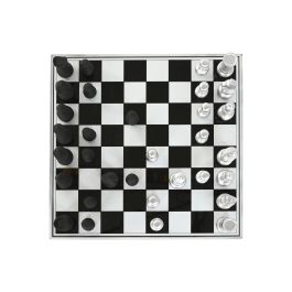 Juego De Mesa Moderno DKD Home Decor Negro Plateado 60 x 0.5 x 60 cm Juego De Mesa Moderno DKD Home Decor Negro Plateado 60 x 0.5 x 60 cm