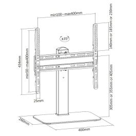 Equip 650611 Soporte Mesa Escritorio con Base VESA para TV/Monitor hasta 55'' (139.7cm) 40kg Negro VESA 100x200-400x400