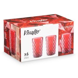 Vaso Diamante Rojo 370 ml Vidrio - Vivalto 8x12.5x8 cm (24 Unidades) Vaso Diamante Rojo 370 ml Vidrio - Vivalto 8x12.5x8 cm (24 Unidades)