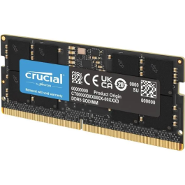 Crucial Memoria RAM DDR5 64GB SODIMM 5600MHz CL46 (PC5-44800) 1.1V On-die ECC para Portátil - Módulo de Actualización Color Negro