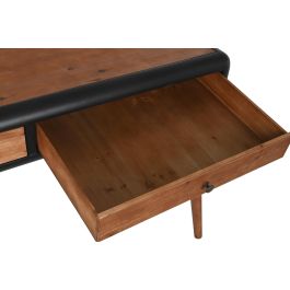 Consola DKD Home Decor Negro Natural Marrón oscuro Gris oscuro Metal Abeto 120 x 50 x 77 cm