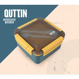Quttin Fiambrera Ss para Microondas de 1500 ml, Recipiente de Almacenamiento de Alimentos 18 x 10 x 18 cm (6 Unidades)