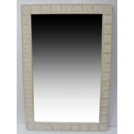 Espejo de pared Home ESPRIT Blanco Natural Indio 94 x 3 x 140 cm 120 x 3 x 76 cm