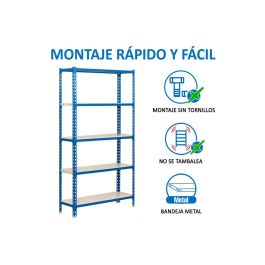 Simonrack Kit Simonclick Mini 5-400 Estantería Metálica 5 Baldas-180 kg 180x80x40 cm Azul-Blanco