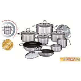 GSW Juego de Utensilios de Cocina Alara de Acero Inoxidable 14 Piezas - Aptas para Todas las Placas, Incluida Inducción