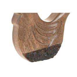 DKD Home Decor Figura Gallina Marron Mango Set de 2 (4 Unidades) 2.5 x 17 x 18 cm