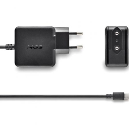 NGS Cargador de Pared GaN 45W USB-C (GAN45W-C) con PD 3.0, PPS, para Portátil, Tablet y Smartphone, Negro, Cable 1.5m