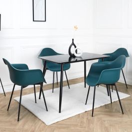 Home Deco Factory Silla Butaca Essentiel Gustav Azul Estilo Escandinavo Polipropileno Hierro 62x59x85 cm