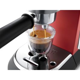 DeLonghi EC685.R Cafetera Espresso Dedica Style 1.1L 1300W con Espumador de Leche y Calentador de Tazas Roja