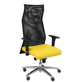 Sillon Piqueras Y Crespo Sahuco Direccion Uso Intensivo (8H) Brazos Regulables Mecanismo Sincro Respaldo Malla Transpirable Negro Y Asiento Tapizado Similpiel Amarillo Precio: 525.68999945. SKU: S5703794