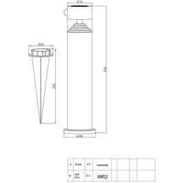 Galix G4585C Baliza solar de acero inoxidable, H50 cm, alta luminosidad con detector, 150 lúmenes