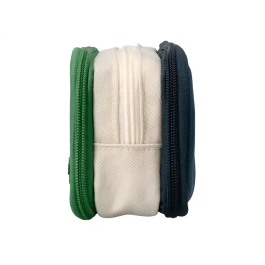 Liderpapel Estuche Portatodo Funky 3 Cremalleras con Aperturas Laterales Verde Blanco Azul 220x100x65 mm