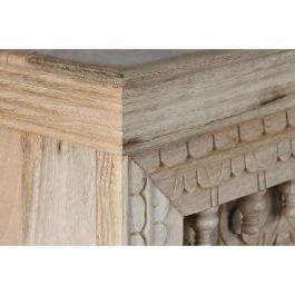 DKD Home Decor Buffet Carved Mango Natural 40x100x185 cm - Mueble Auxiliar con 4 Puertas Talladas y Estantería