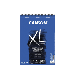 Canson XL Mix Media Bloc Dibujo Acuarela Grano Medio A4 Microperforado Espiral 300 gr/m2 30 Hojas 21x29.7 cm