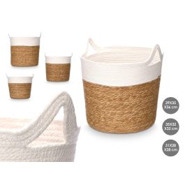 Giftdecor Set de 3 Cestos Redondos con Asas de Papel y Fibra Natural Blancos/Naturales, Alto 36 cm (2 Unidades) Precio: 56.50000015. SKU: B1GWZBLSRF