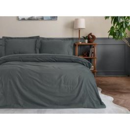 Juego de Cama: 1 Funda Nórdica 220x240 cm y 2 Fundas Almohada 60x60 cm - 100% Algodón Satén Antracita Juego de Cama: 1 Funda Nórdica 220x240 cm y 2 Fundas Almohada 60x60 cm - 100% Algodón Satén Antracita