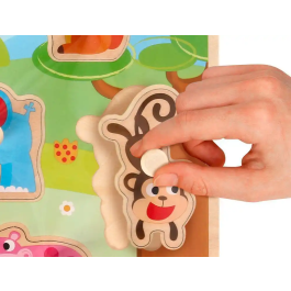 Imaginovo Puzle Infantil Madera Animales +18 Meses 9 Piezas 30x22,5cm