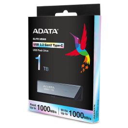 Memoria USB Adata AELI-UE800-1T-CSG 1 TB Negro Plateado