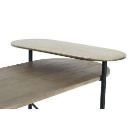 DKD Home Decor Mesa Centro Moderno Metal, MDF, Marmol Marron Negro Dorado 116 x 76 x 64 cm