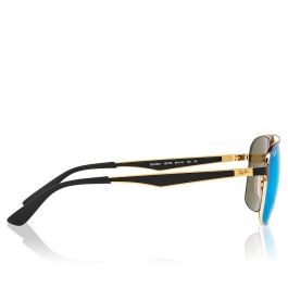 Rayban RB3570 187/55 Gafas de Sol Unisex Montura Negra Lentes Azul Espejado 58 mm