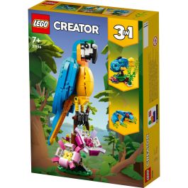 LEGO 31136 Creador 3-en-1: Loro Exótico, Modelo Rana y Pez. Set de Construcción de Figuras de Animales de la Jungla