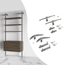 Emuca Kit de soportes para 3 estantes de madera y 1 módulo para la estructura Zero, Zamak, Pintado color gris piedra Emuca Kit de soportes para 3 estantes de madera y 1 módulo para la estructura Zero, Zamak, Pintado color gris piedra Precio: 107.79000045. SKU: B17CTJ5ADN