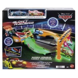 Mattel HPD80 MATHKX48 Circuit Glow Racers, Juguete de Carreras que Brilla en la Oscuridad para Niños +4 Años