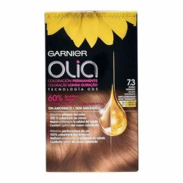 Garnier Olia Tinte Permanente Sin Amoniaco #7,3 Golden Dark Blonde, Cobertura Total Canas, Aceites Florales, 1 ud