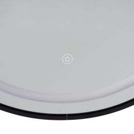 Espejo con Luz Led Negro Decoración 60 X 3 X 60 cm