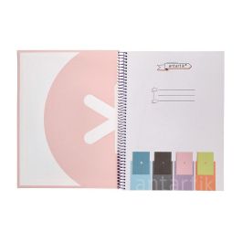 Cuaderno Espiral A4 Micro Antartik Dots Tapa Forrada 80H 90 gr Rayado Puntos 1 Banda 4 Taladros Rosa